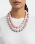 Collana perle rosa lilla stile moderno