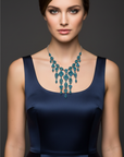 La Griffe Collana Blu Teal Barocca con modella