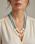 Collana doppio filo con modella smart