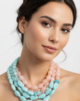 Collana Mya Rosa Turchese - Modella