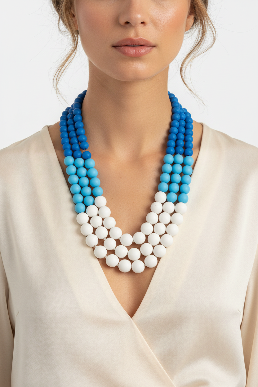 Collana Mya sfumata blu lifestyle