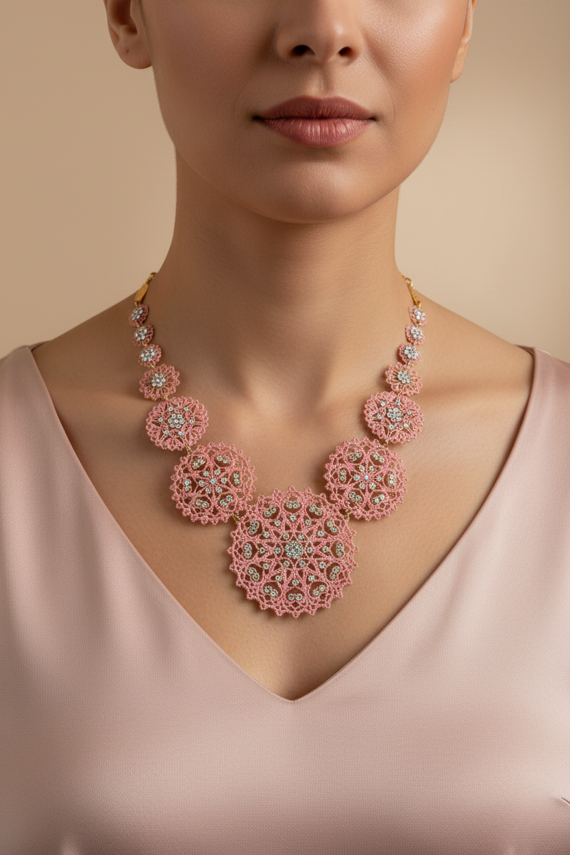 La Griffe Collana Rosa con modella
