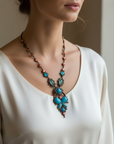 La Griffe Collana Turchese e Arancio con modella