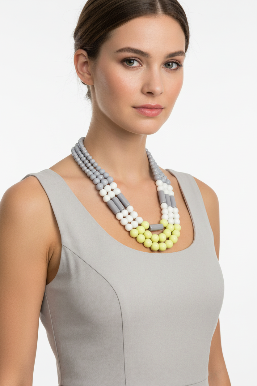 MYA Collana Multifilo Pastello - variante lime